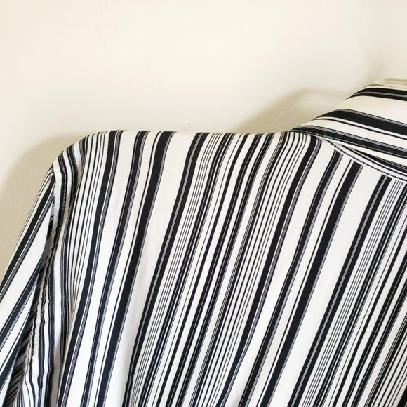 Jones New York Signature Women's Black Pin Button Down Shirt Top Blouse - Picture 9 of 13